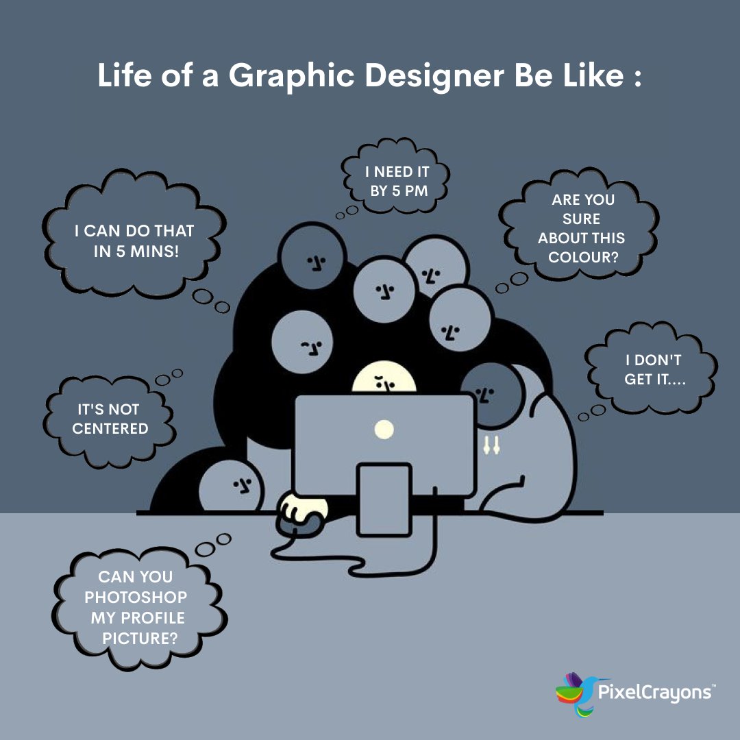 PixelCrayons's tweet photo. A Designer can feel this pain ๐
#DesignerLife #DesignerThings #PixelCrayons #GraphicDesigner #GraphicDesign #Designer #LifeOfDesigner https://t.co/0984pSwxws