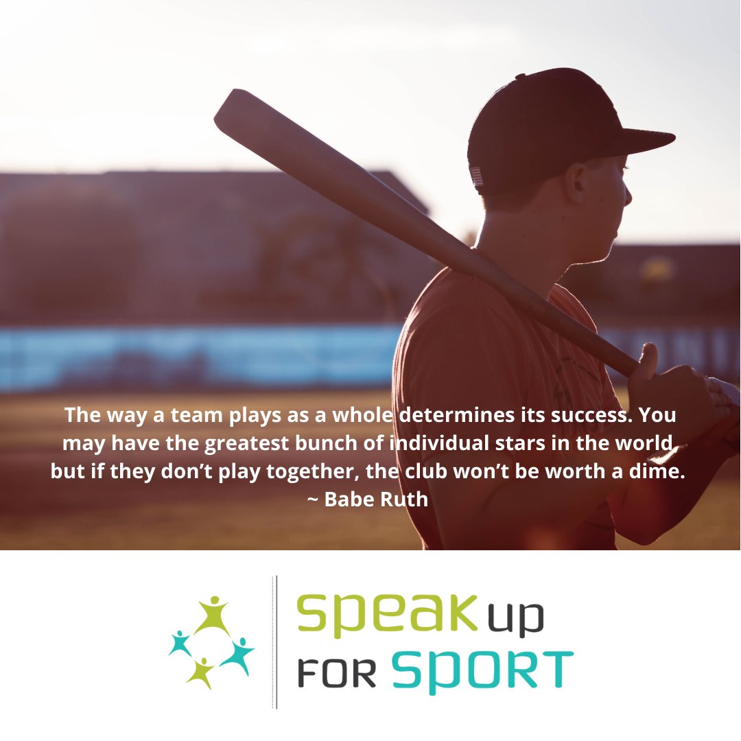 speakupforsport's tweet photo. The way a team plays as a whole determines its success. You may have the greatest bunch of individual stars in the world, but if they don’t play together, the club won’t be worth a dime. ~ Babe Ruth
Value your team.
#youngathletes #valueyourteam #teamwork #sportingteams https://t.co/ahXPszjqxS