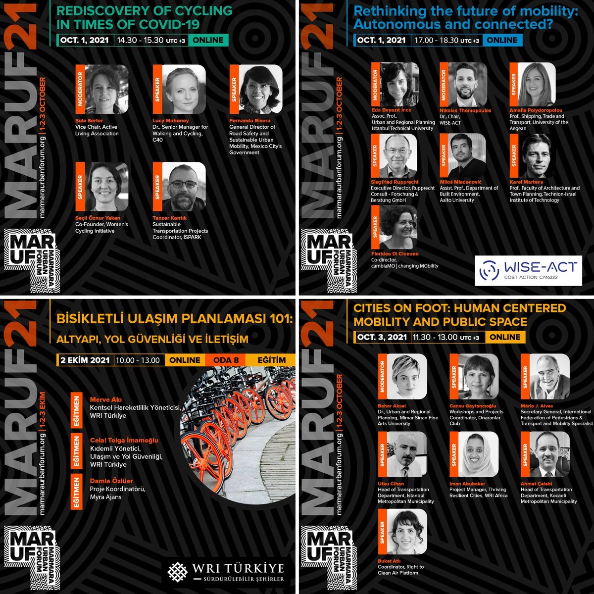istanbulonitu's tweet photo. @MarmaraUrban is full on this year with transport-related sessions: panels, training, best-practices on #cycling #walking #autonomoustransport #sustainableurbanmobility #informaltransport #datadrivenmobility Register via MARUF21 website & tag your favourites not to miss a session https://t.co/np33BD57xH
