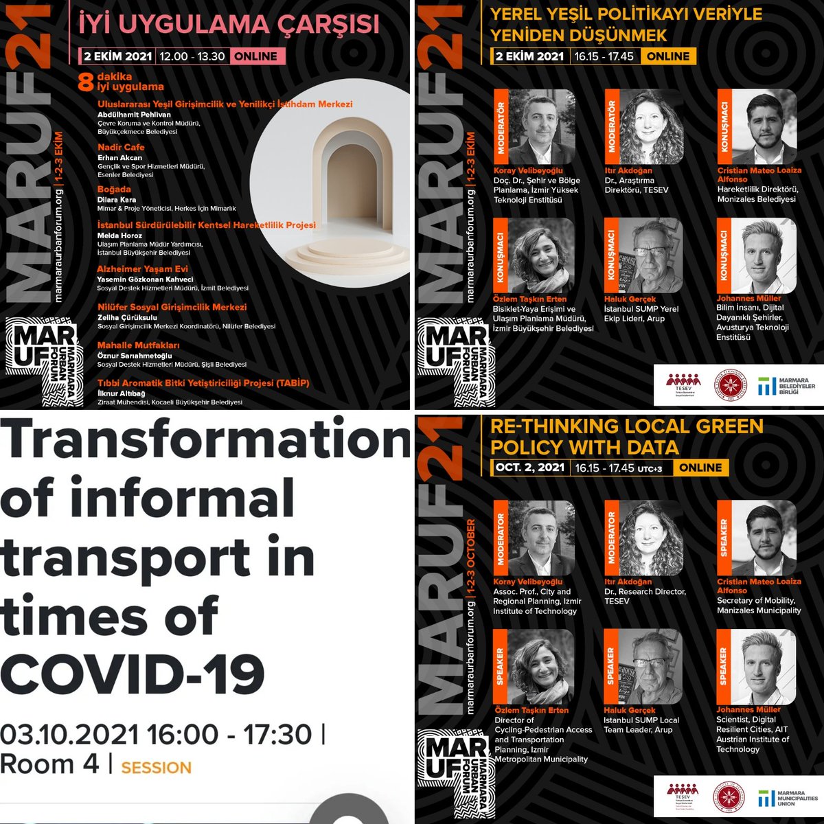 istanbulonitu's tweet photo. @MarmaraUrban is full on this year with transport-related sessions: panels, training, best-practices on #cycling #walking #autonomoustransport #sustainableurbanmobility #informaltransport #datadrivenmobility Register via MARUF21 website & tag your favourites not to miss a session https://t.co/np33BD57xH
