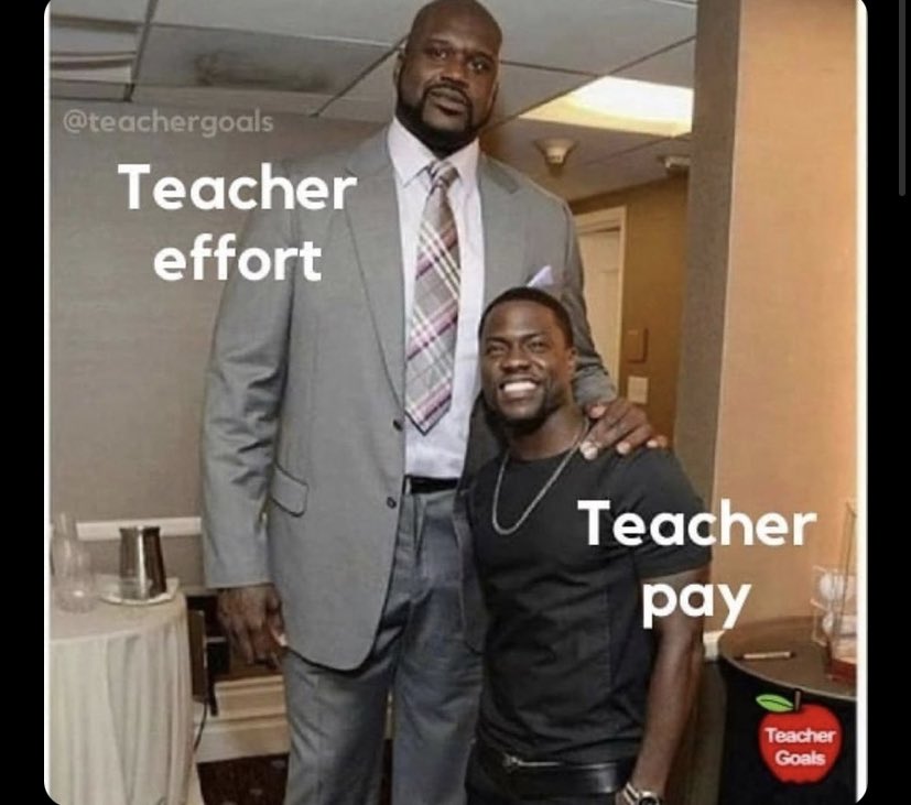 amberautry8's tweet photo. Saw this tweet from @teachergoals and had a good laugh… they sure are making a good point. #raiseteacherpay! https://t.co/KXrEJIOaW4