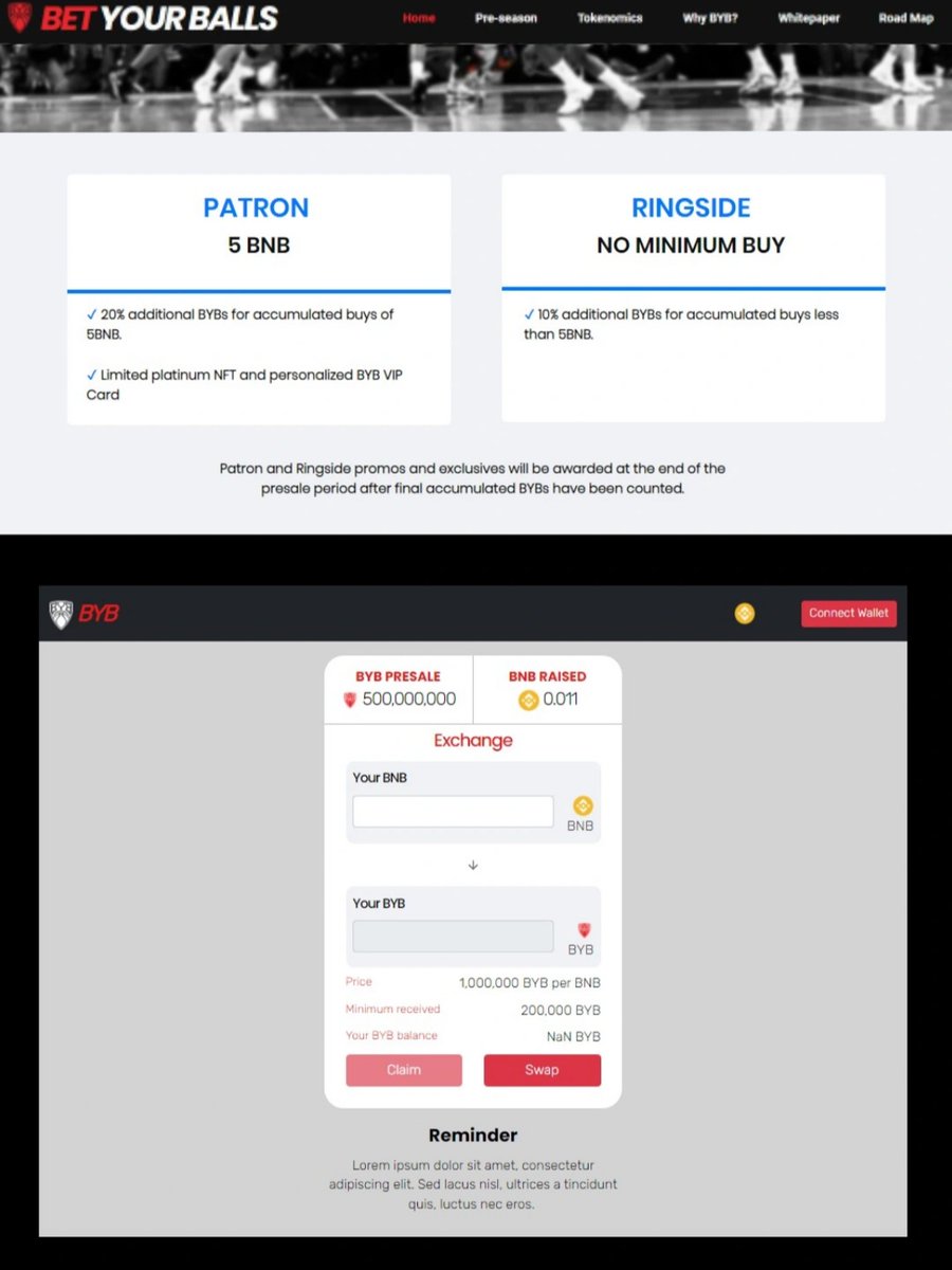 BetYourBallsVIP's tweet photo. Starting 4AM UTC TOMORROW, you can go to our website and scroll down to find our $BYB exchange #dapp! 

BUY $BYB at https://t.co/qlfKxpLYSn from Oct 2-20 during our #presale 

#BetYourBalls #BYBPreseason #presale #newcoin #altcoin #bscgem #defi #crypto https://t.co/FaUzBgEibE