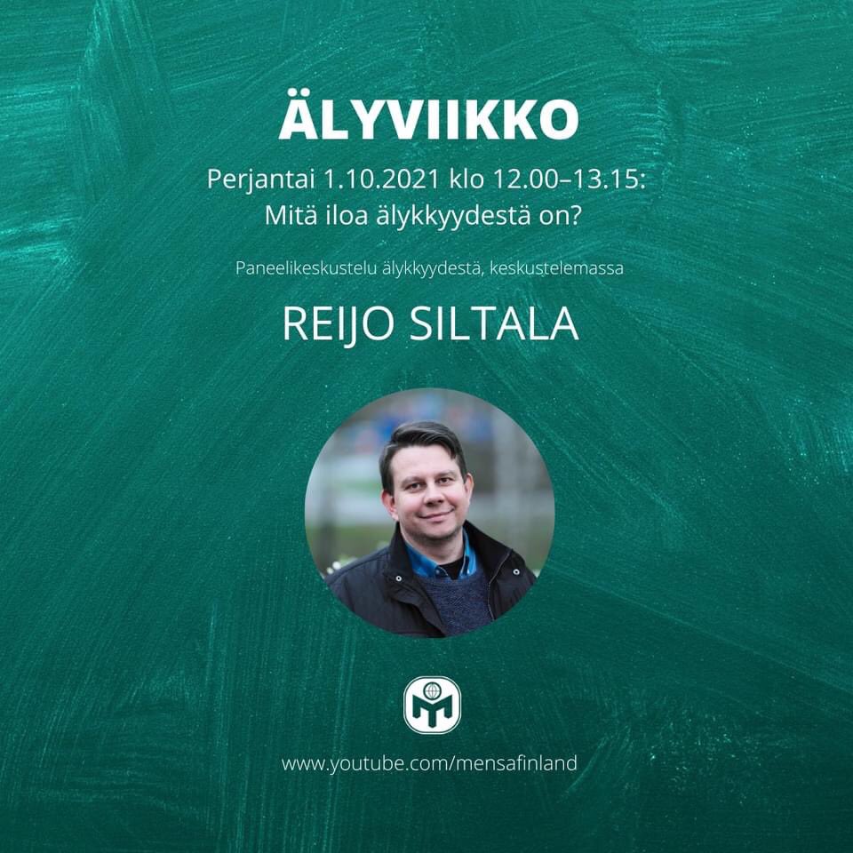 Hyvää älykkyyspäivää 🙌 Tänään älykkyyttä juhlitaan paneelikeskustelun muodossa osoitteessa youtu.be/HDnfoyWAzI0 kello 12.00 alkaen.
#annaälynnäkyä <a href="/katleena/">Katleena Kortesuo</a> <a href="/jahva/">Jari Jaanto</a> <a href="/RepeSi/">Reijo Siltala</a>