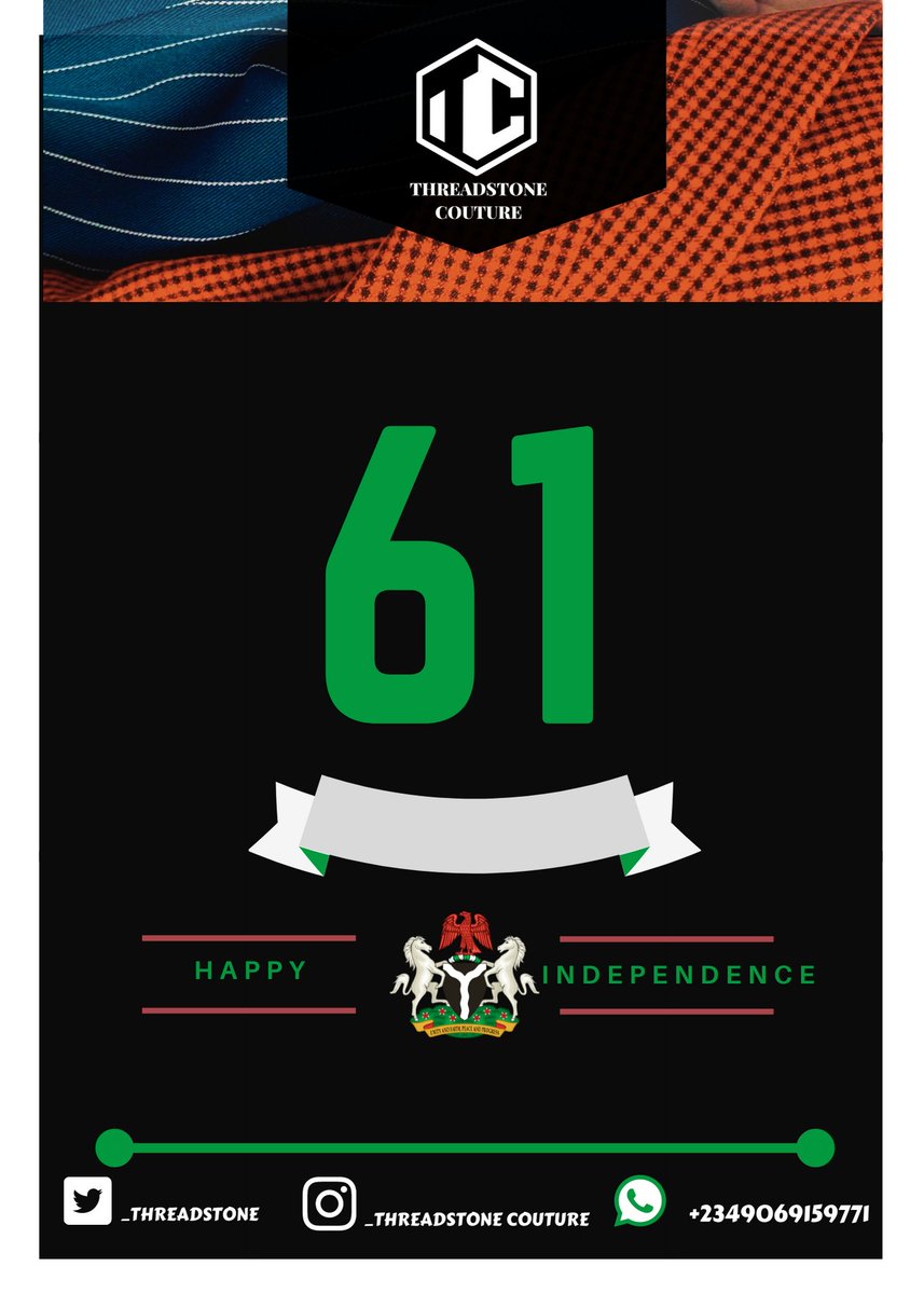 Happy new month Threadstoners
#HappyNewMonth #HappyIndependenceDay #Threadstonecouture #wesabithework