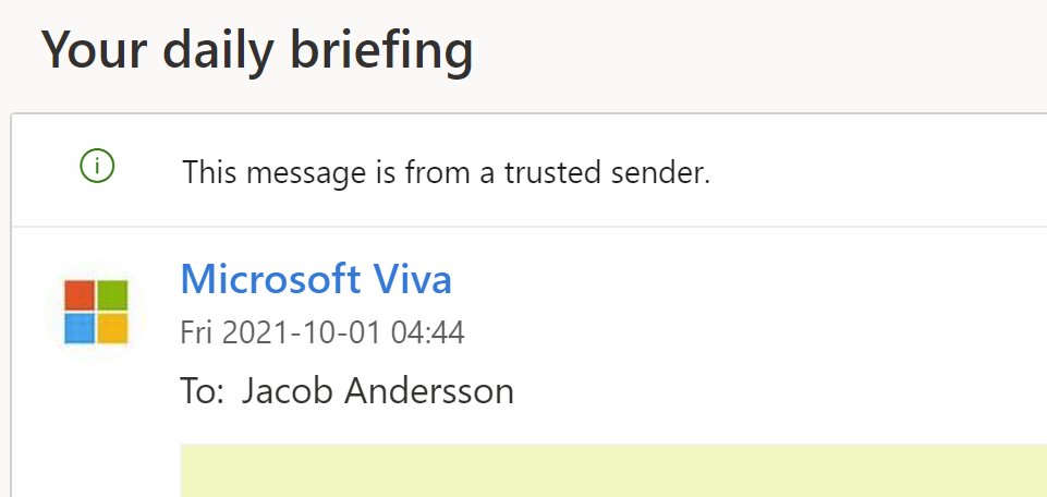 jake_fatman's tweet photo. Now do notice that many @Yammer addresses are added to my safe senders list, have you updated this recently? Great! @MicrosoftViva however is added as Safe sender without being explicitly listed. Why the difference? https://t.co/gSxFCwlLG0