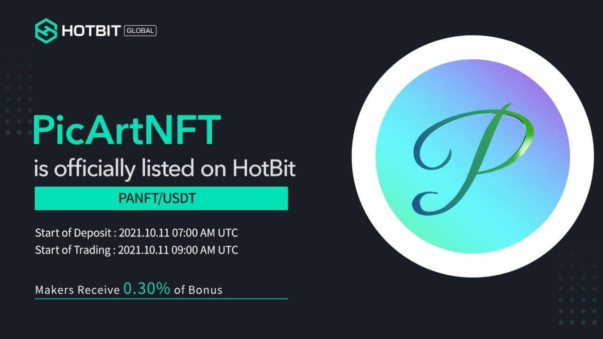 🕵🏻‍♂️ Airdrop:  PicArtNft Aidrop Round 2
💲 Reward: 100 PANFT ($ 20)
👨‍👨‍👧 Referral: 10 PANFT ($ 2)
📊 Market: Hotbit / BITMART SOON
⏳ Distribution: 1st November, 2021
📰 End Date: 23 October, 2021
🌐 Website: picartnft.com

🟠 Start the Airdrop Bot t.me/PicArtNft_Aird…