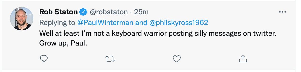 ascendmltd's tweet photo. @robstaton PS. I literally said let meet or chat on the phone and you call me a keyboard warrior. Honestly? Clown? https://t.co/7exLbvHCan