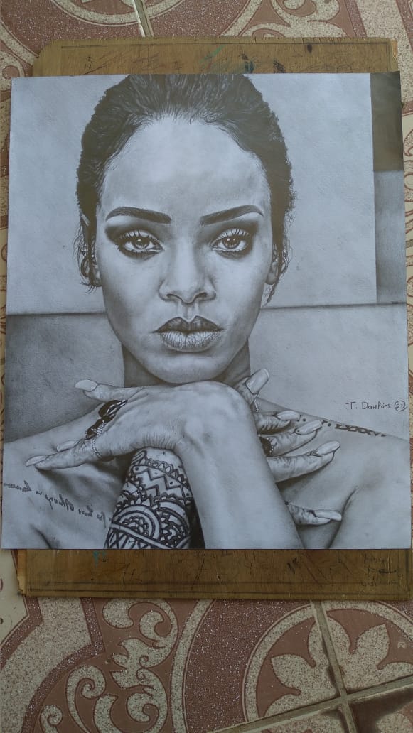 tev_art's tweet photo. @rihanna Peep this please! 🙏🏽 
It'd mean so much! #Rihanna #RIHANNANAVY #tev_art #tevin_art #artwork #artistsontwitter #art #artist #artshare #draw #drawing #Share #Like https://t.co/s2eogrHcE3