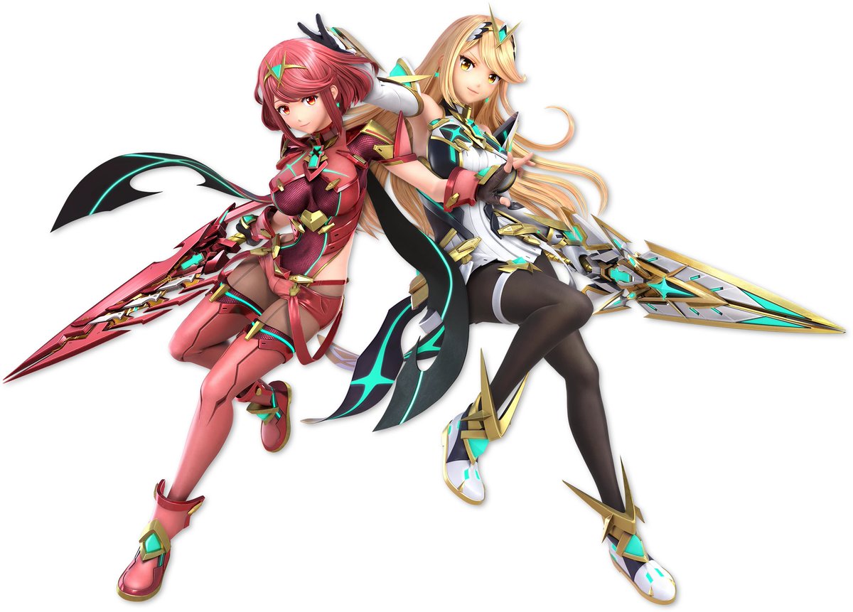 _claypot's tweet image. pyra - hitomi tanaka
mythra - angela white