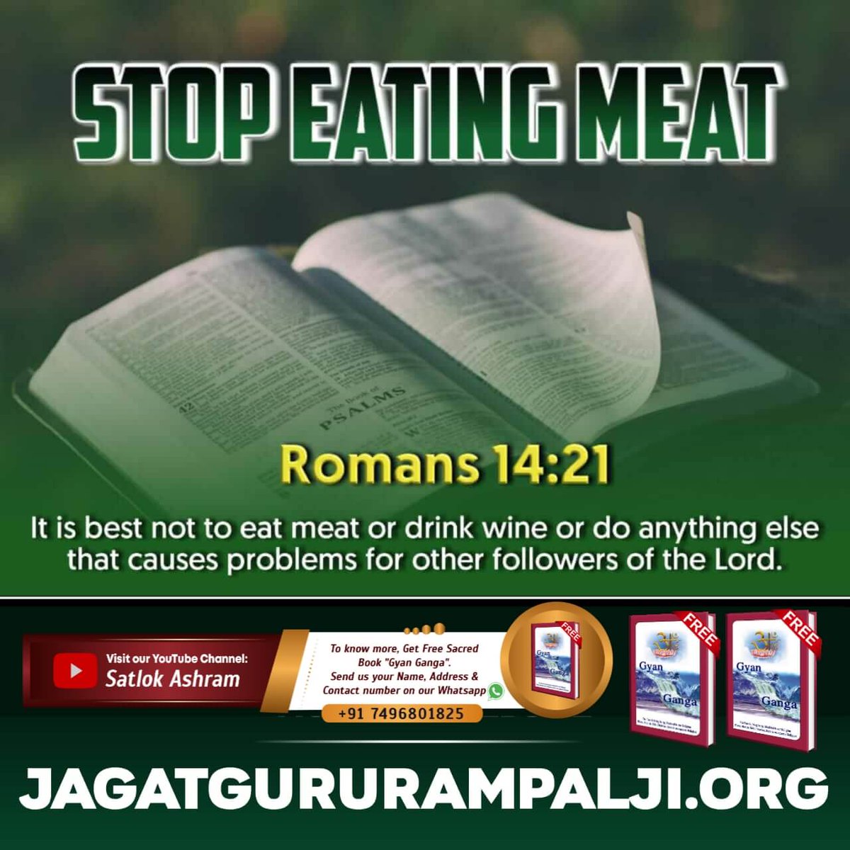 Ujjwaltyagi99's tweet photo. #BeVegetarian

Sant Rampal Ji Maharaj
Various religious scriptures provide information where God has asked humans to be
Eating meat is SINFUL https://t.co/wVCoH33yyH