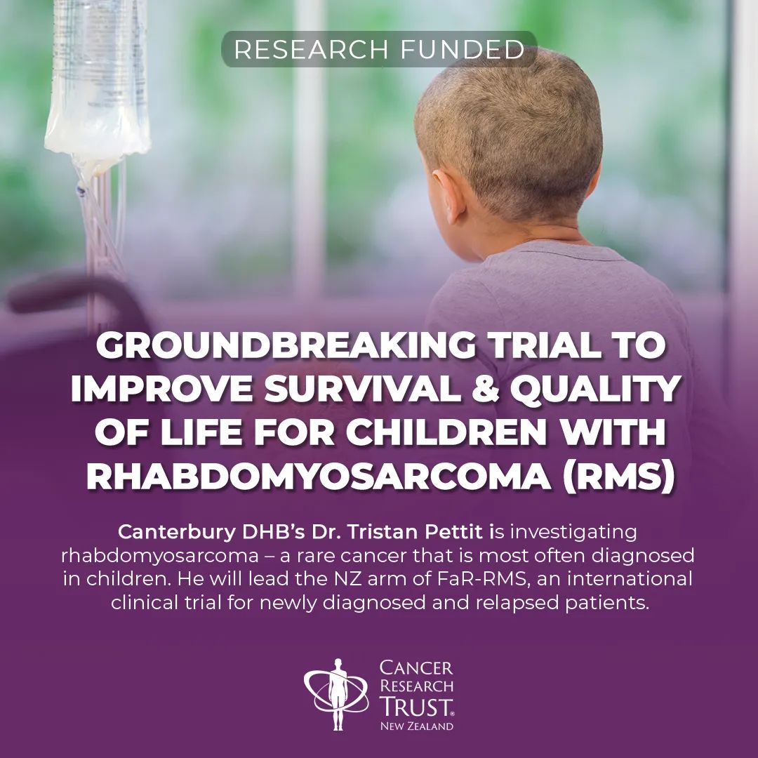 Dr. Pettit will lead the NZ arm of FaR-RMS clinical trial, offering Kiwi kids the chance to be involved in the most ambitious and comprehensive program of research undertaken for RMS.

Learn more: cancerresearchtrustnz.org.nz/stories/articl…

#Cancer #cancerresearch #funded #cancerinnovation