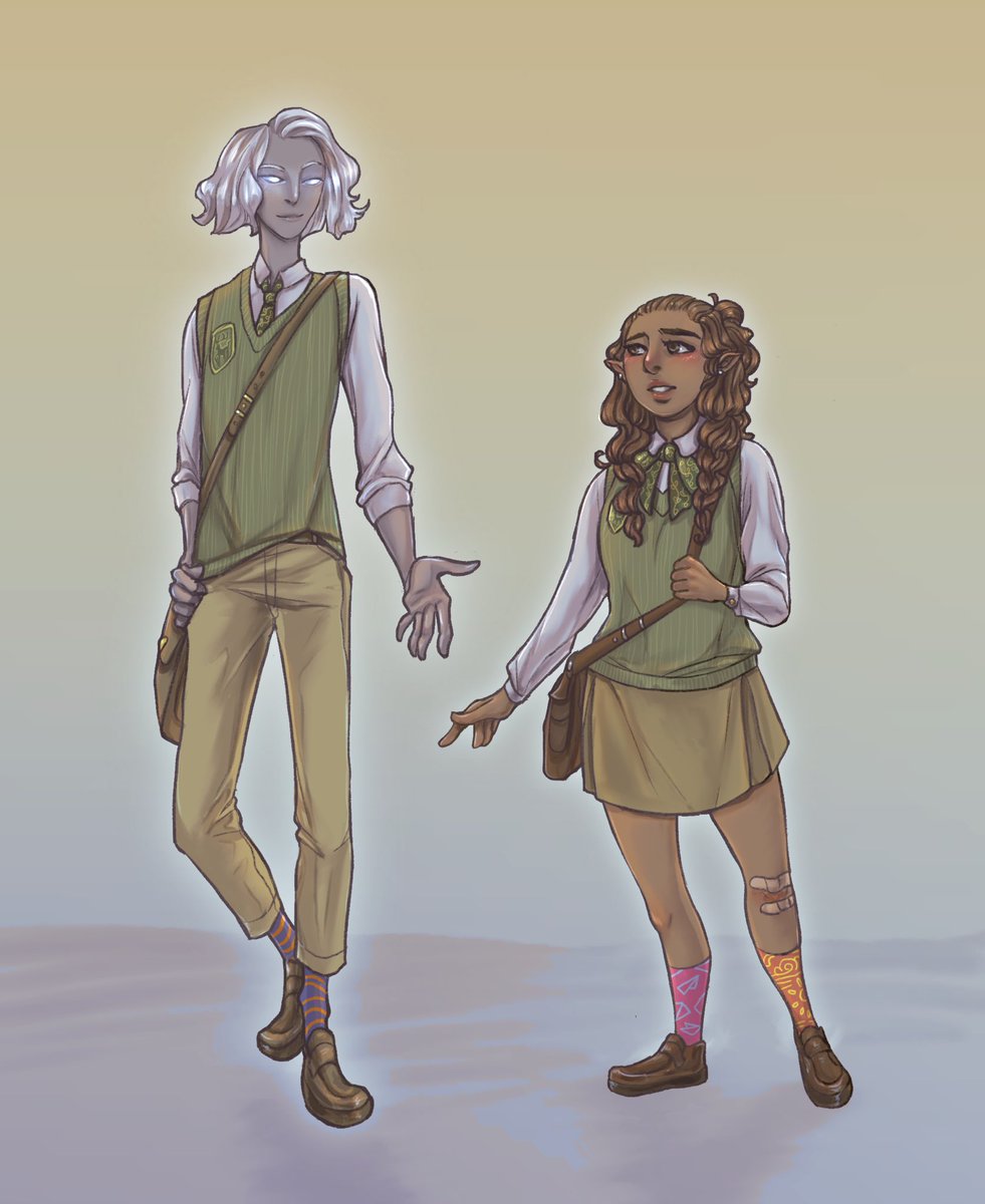 foxelart's tweet photo. Commission from earlier this year; @huffmyshorts Lux and Isadora from an HP-aligned D&amp;D module <3 #dndart #changeling https://t.co/Alfg07IcTa