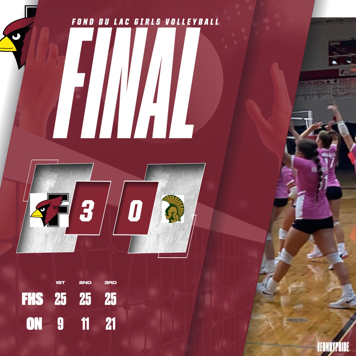 Great win over Oshkosh North! #Fondypride