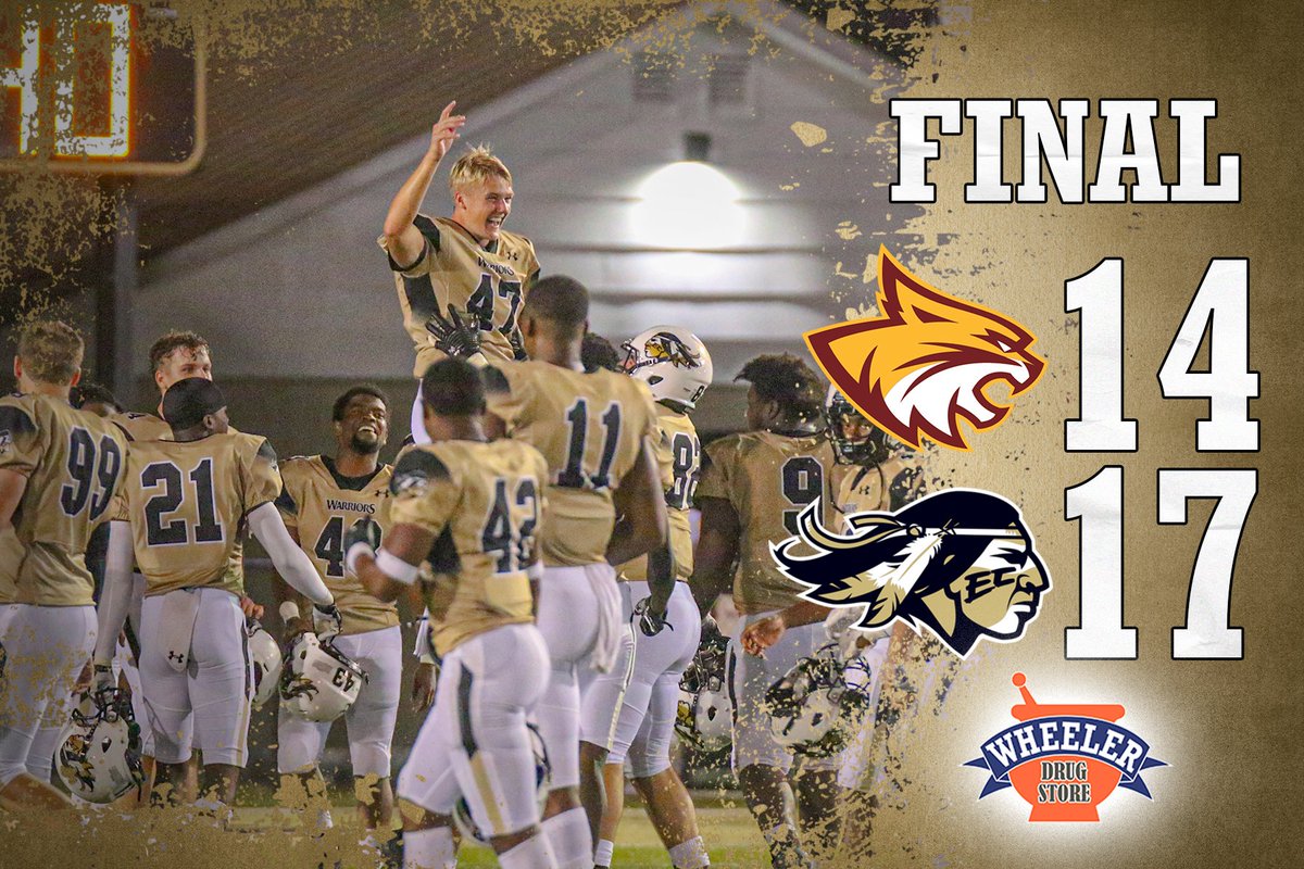 FINAL | A magical night in Decatur as Jared Van Winkle knocks in a 45-yard game-winner with less than 10 seconds on the clock to hand the Warriors a 17-14 victory over PRCC! Your Warriors are now 2-3, 2-1 on the year! 

#WarriorStrong