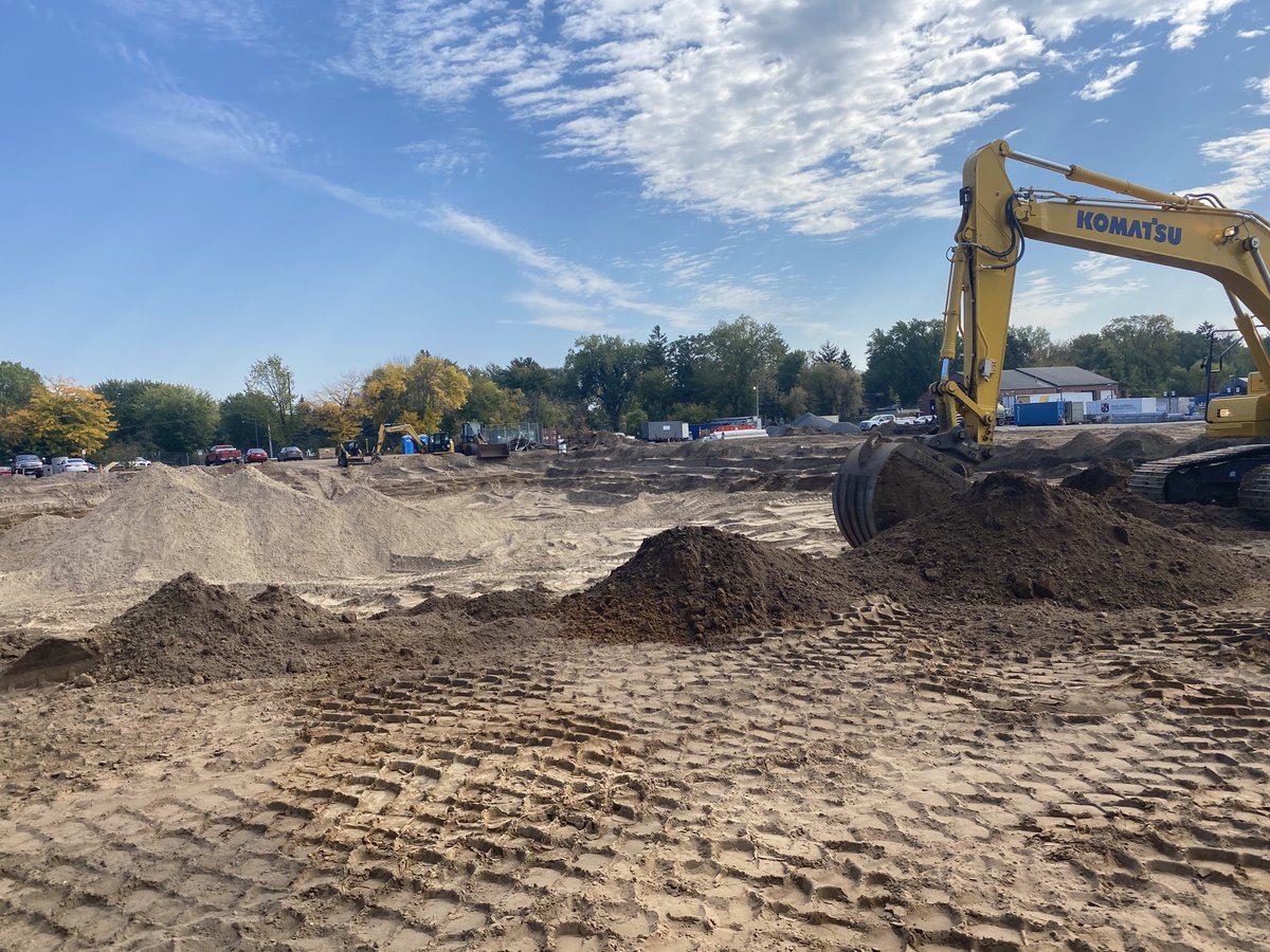 TimWaldWBL's tweet photo. Digging a big hole for the high school field house. @isd624 https://t.co/7zL3xLbHRx