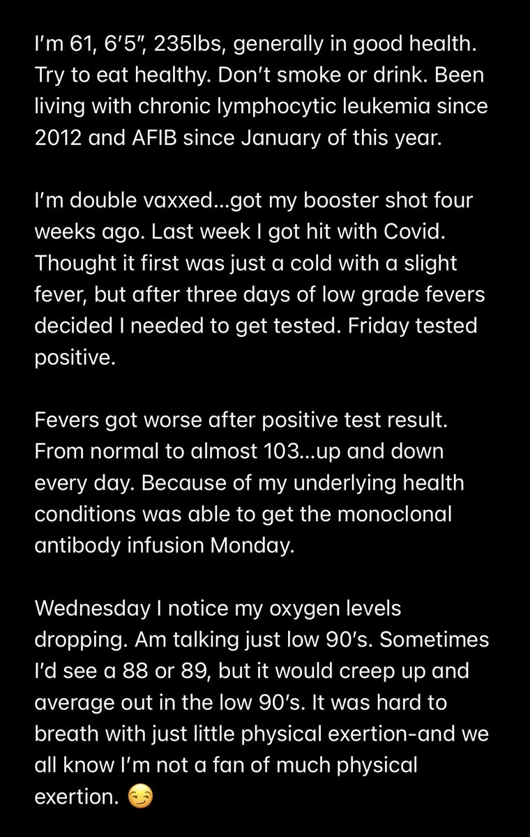 GaryWeck's tweet photo. Hope this post can find a way to help just one person. This is a Covid story that I was hoping I’d never tell… https://t.co/hsjrdsipUO