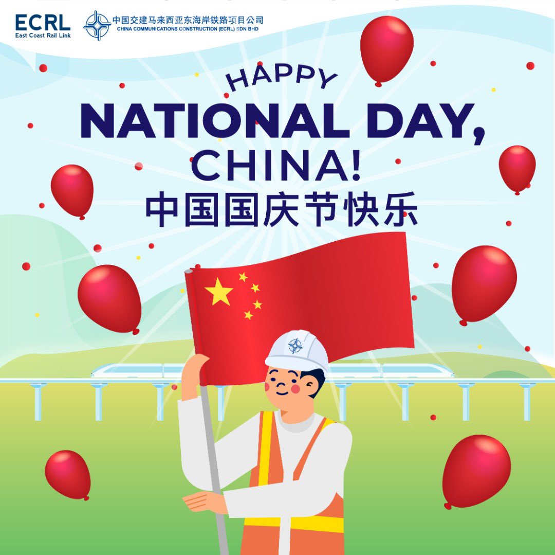 CCCECRL's tweet photo. Today is China’s National Day, #CCCECRL is honoured to act as a conduit to promote cultural exchange and technology transfer between China and Malaysia. https://t.co/H01aBu5nk7