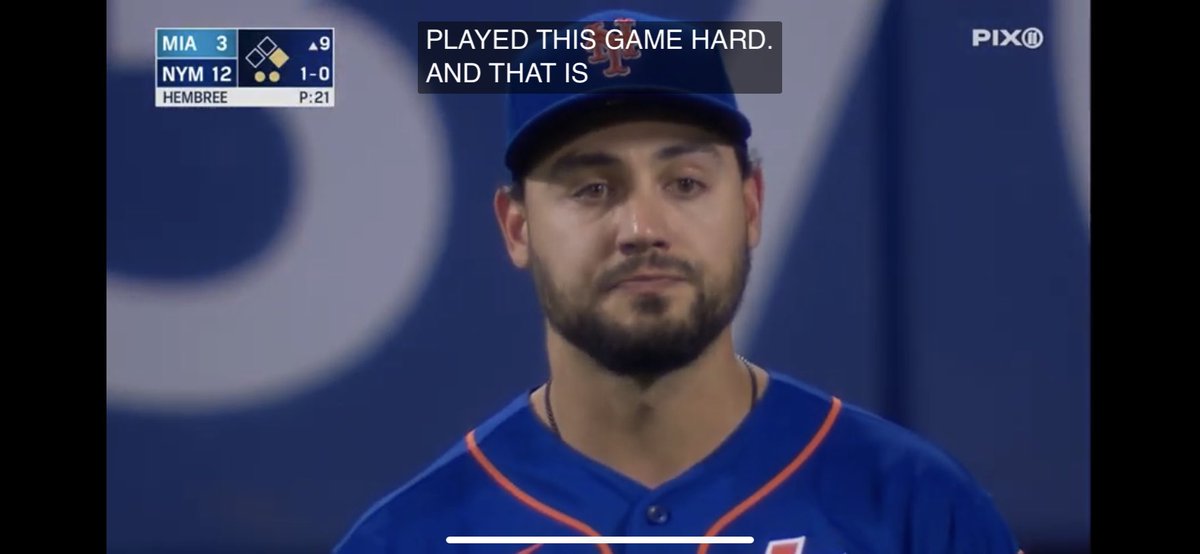 djshort's tweet photo. Michael Conforto very emotional as the fans salute him https://t.co/7cDYfYkAtJ