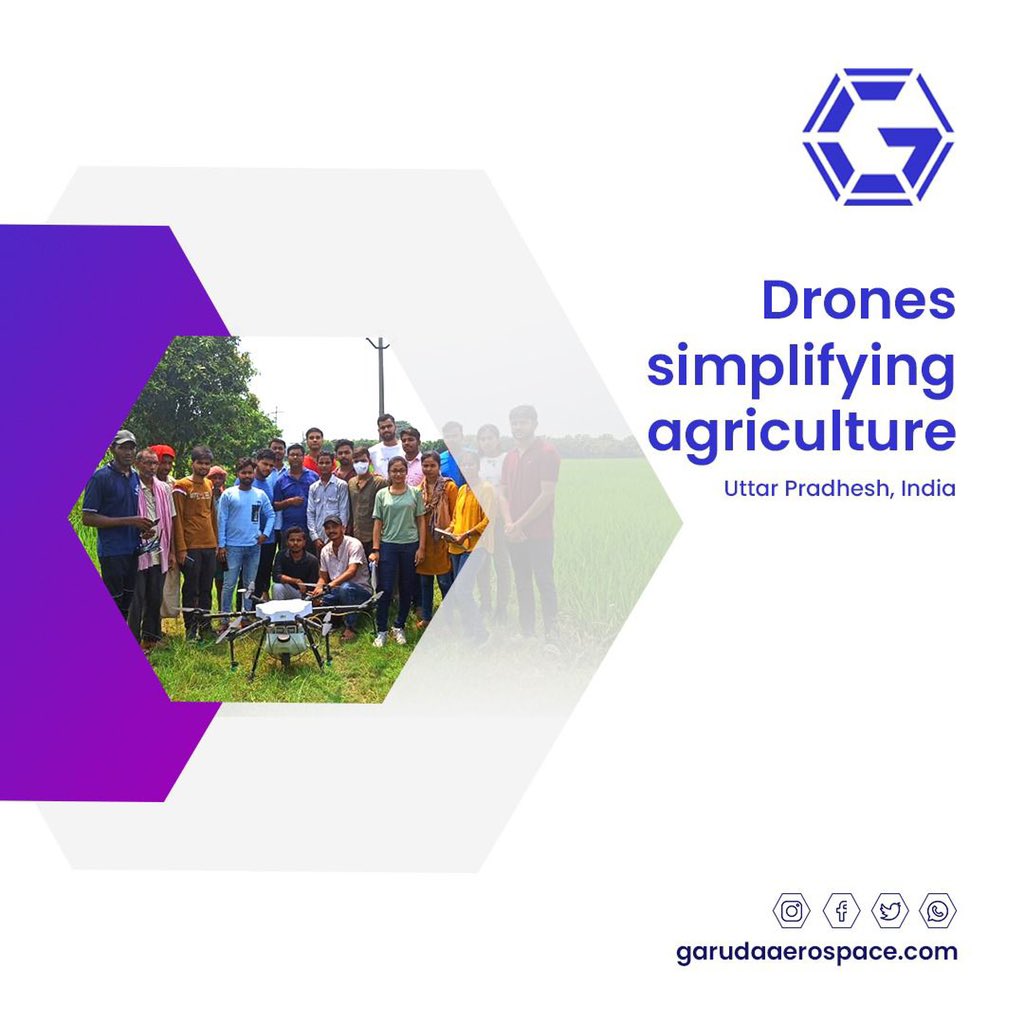 hasimjustiee's tweet photo. @AgnishwarJ @garuda_india @neeleshmisra @GaonConnectionE @kiranshaw @JeffBezos @om @bhash @ShamikaRavi @ErikSolheim @Varun_Jhaveri @alex Drone-based precision agriculture has a significantly higher crop yield. #GarudaAgriDrones
Come join our family of drone pilots.
https://t.co/tKtOfvyNXX https://t.co/zmeZ6X86f2