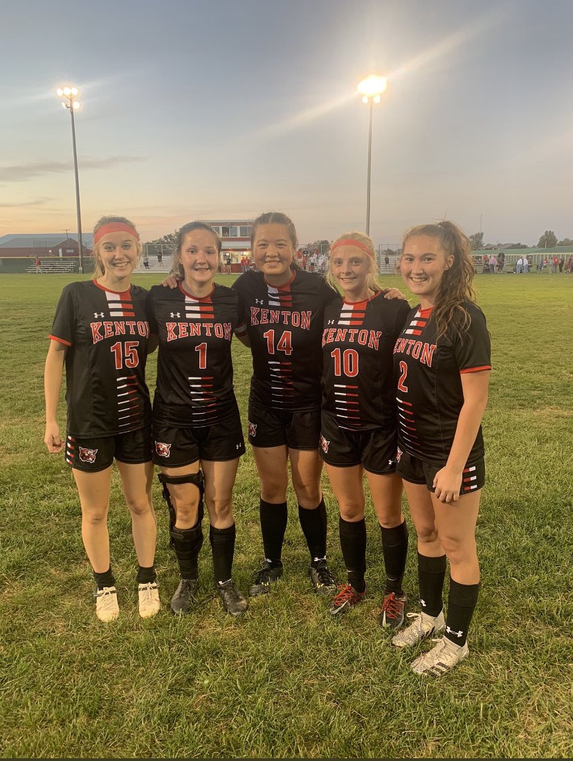 KHSGsoccer's tweet photo. Tonight the Lady Cats get another WBL win on senior night against Van Wert 8-0! Goals by Lauren Bartlett (2), Gabi Wetherill (2), Riley Hunt (2), Addy Modd and Ali Harpel! We are back in action Tuesday the 5th @ Shawnee! #FTB ⚽️❤️ https://t.co/TOfB4fJ88F