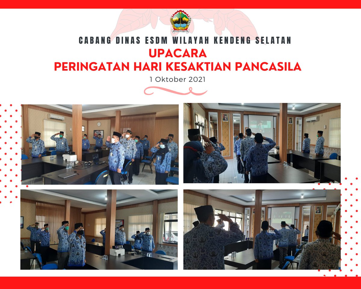 esdm_ks's tweet photo. Seluruh Pegawai Cabang Dinas ESDM Wilayah Kendeng Selatan @esdm_ks mengikuti Upacara Virtual Peringatan Hari Kesaktian Pancasila 1 Oktober 2021.

#harikesaktianpancasila2021 
#indonesiatangguhberlandaskanpancasila https://t.co/yvaGNAZK7O