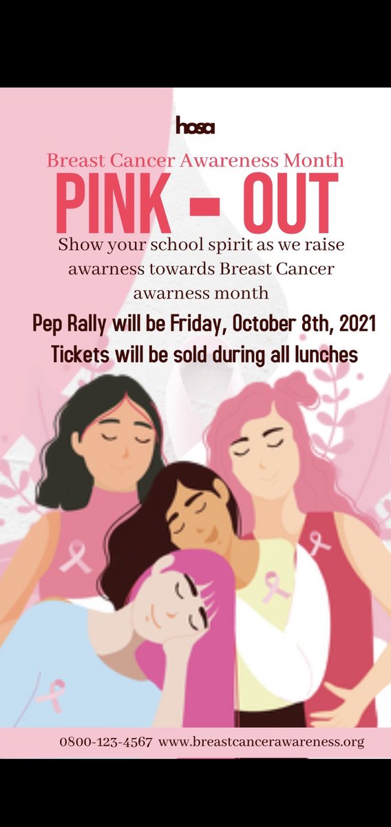MilbyCo2022's tweet photo. HOSA will be hosting this years Pink Out as we raise awareness towards Breast Cancer Awareness Month๐ as well as cheering on our Undefeated Volleyball team!! Show your #BuffSpirit next Friday, October 8th!! #PinkOut #BreastCancerAwarenessMonth #HOSA https://t.co/cq10E1Ufe0