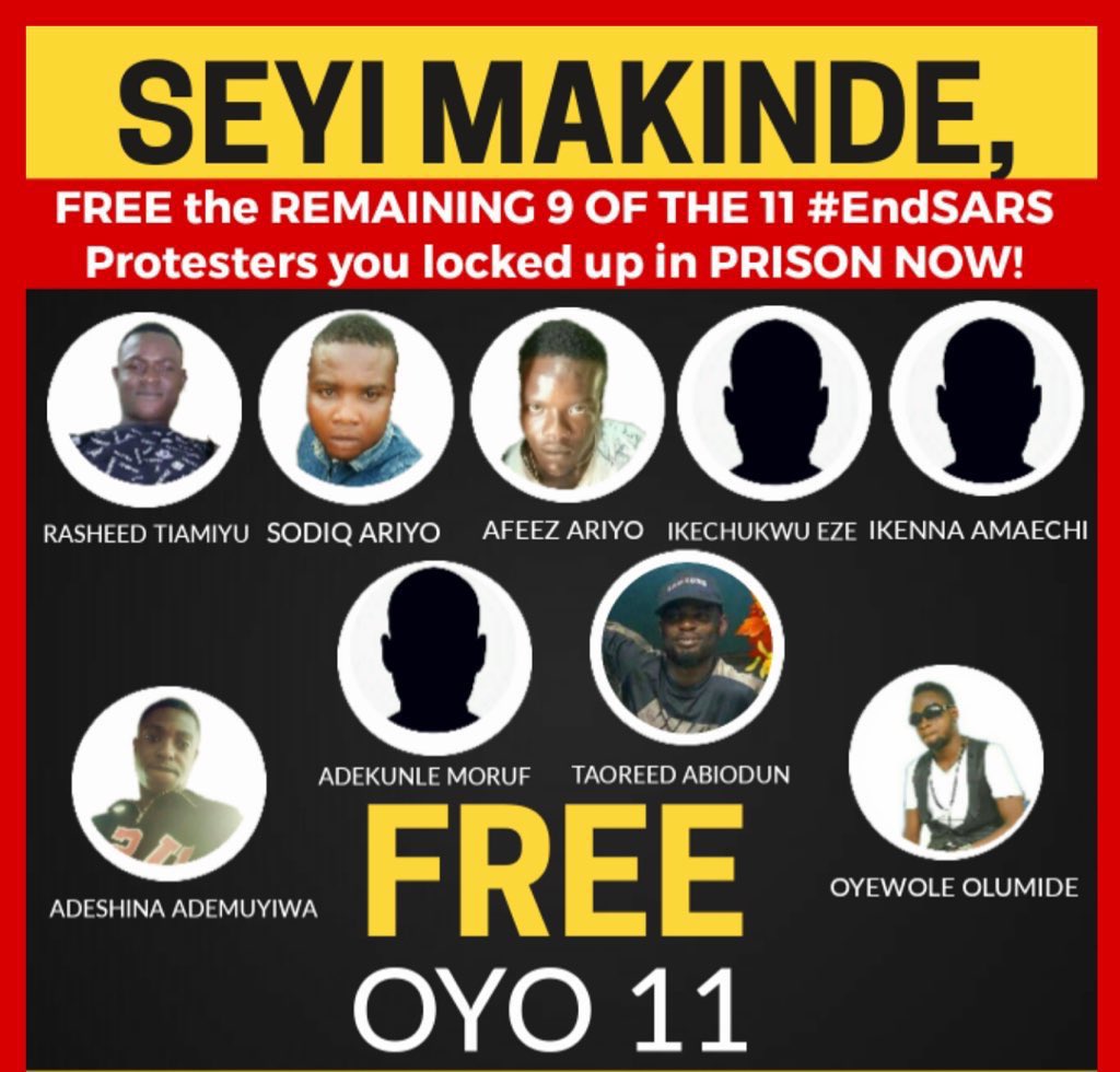 RevolutionNowNg's tweet photo. We won’t relent till all #EndSARS protesters are free! #NigeriaAt61 #Oct1stProtest #RevolutionNow #BuhariMustGo https://t.co/R01XQbXOyy