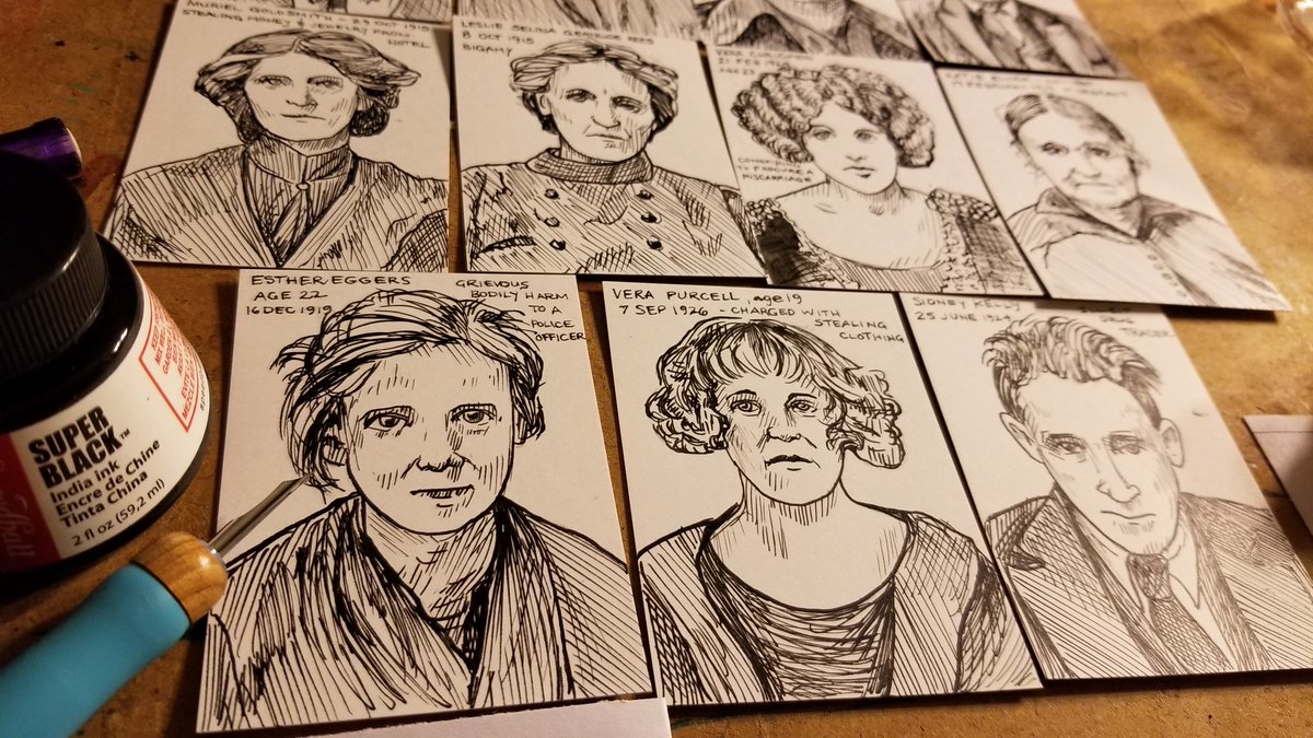 vintagepix's tweet photo. Finishing my #29Faces challenge for September 2021 using a dip pen and ink to draw more faces from the historical mugshot collection of @sydlivmus https://t.co/jCTqbYOkhF https://t.co/LWHlLnLZfx