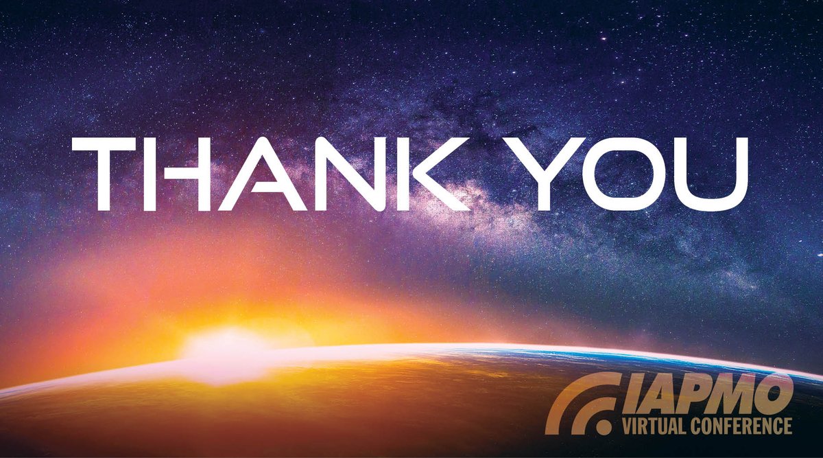 IAPMO's tweet photo. Thank you to all who attended this year’s virtual #IAPMOConf. We hope this year’s education and business seminars gave you a chance to learn from your peers and expand your code knowledge. We hope to see you all again next year, hopefully in person. https://t.co/Us5lSPtfmr