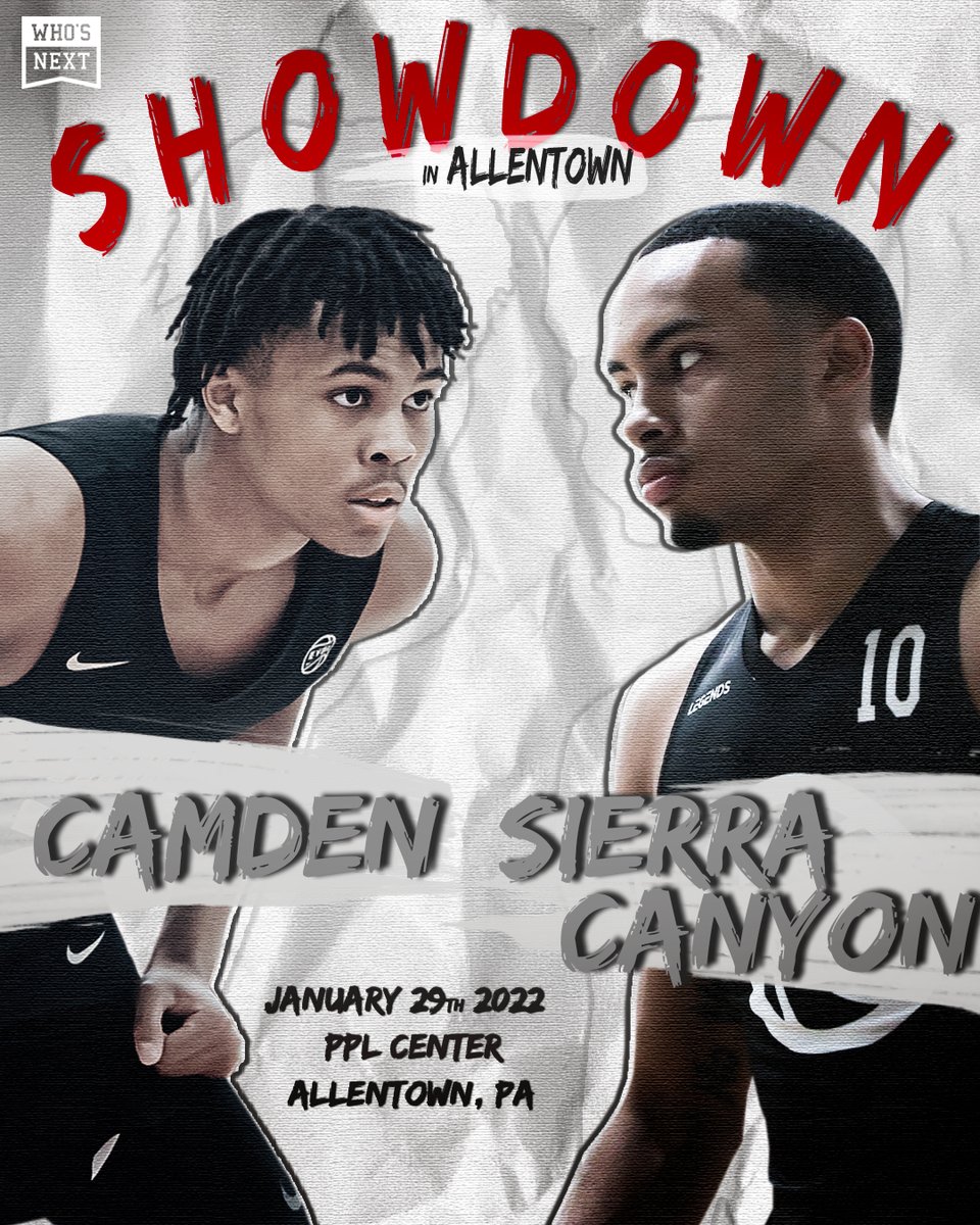 This one's OFFICIAL. Sierra Canyon and Camden are locked in for the Showdown in Allentown January 29th! Ticket and TV info to come.