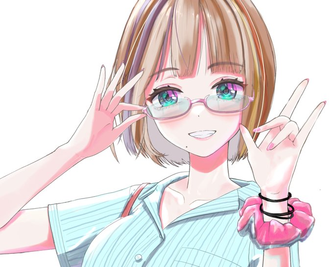 メガネ女子のtwitterイラスト検索結果