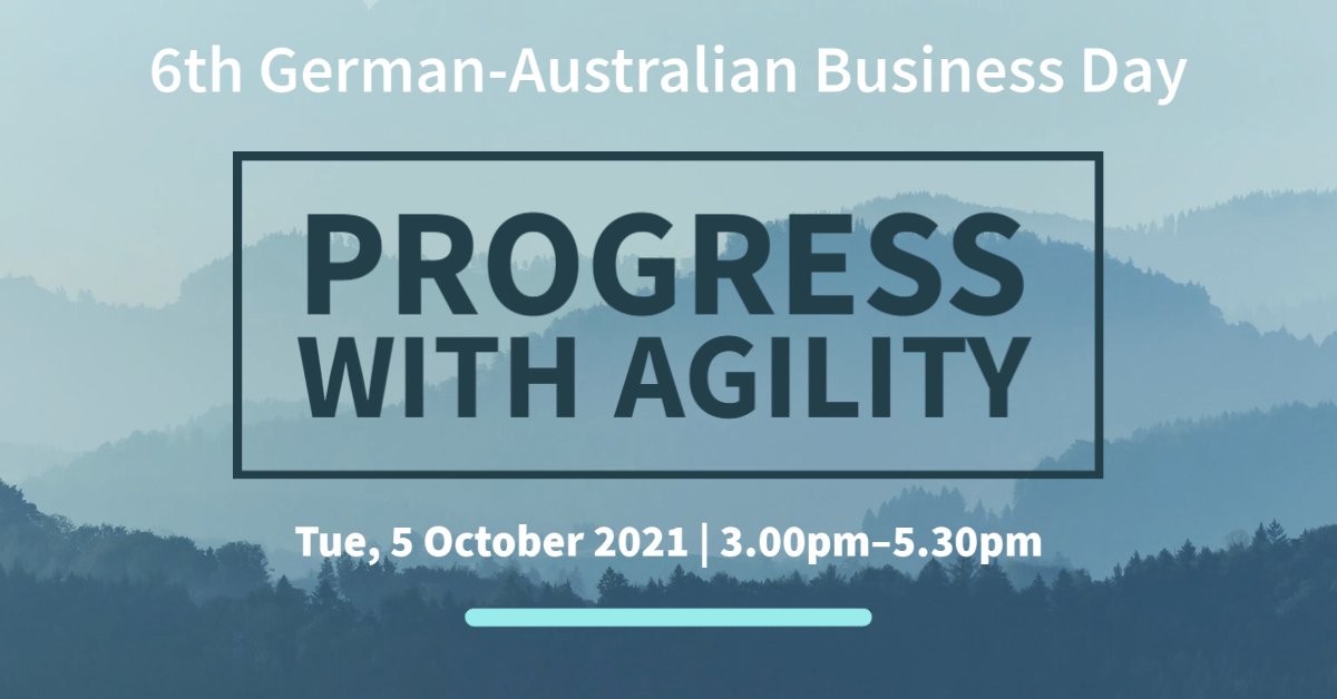 At this year's #German-Australian Business Day we will explore the notion of progress with #agility. Come and join us for this highly engaging hybrid #event next week, proudly hosted by SAP. More details incl. the full agenda here ▶️ lnkd.in/gFrMMKWi
