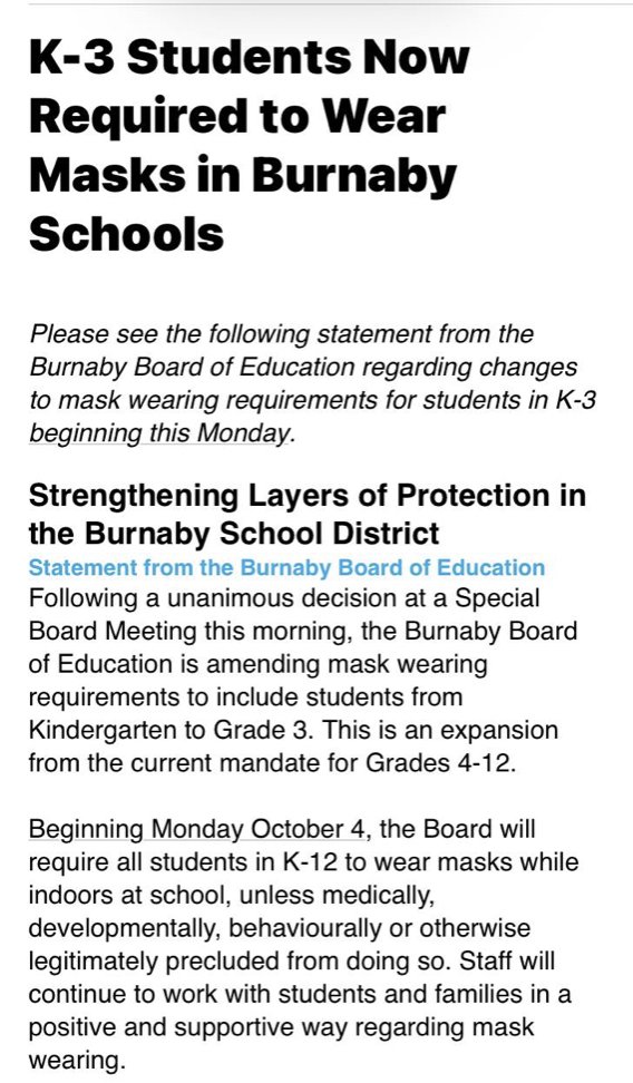 BC School Covid Tracker on Twitter "VSB, Surrey, now Burnaby!! Way to go! Masks are now