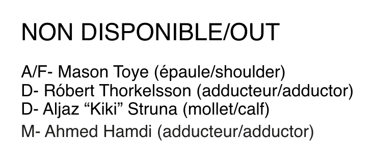 SorareUsa's tweet photo. #MTLCF // #ATLUTD
MTL
Out β Toye, Thorkelsson, Struna, Hamdi
ATL
Out βΒ Hyndman, Sejdic, Torres
Questionable βΒ Ibarra, Josef Martinez (started), Damm https://t.co/9ow8komJax
