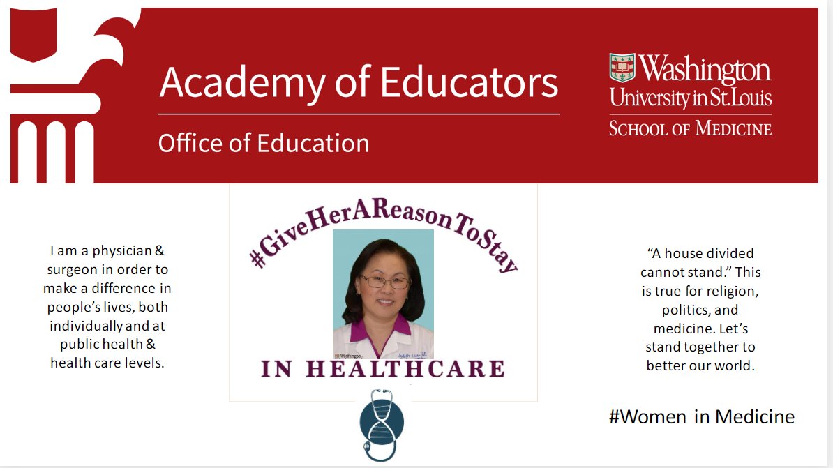 WashUAcadEd's tweet photo. Excited to amplify our AMAZING 
@WashUAcadEd #MedEd superstars during #WomenInMedicineMonth! Here's Dr. Judith Lieu! #WomenInMedicine 
 
@WUDeptMedicine
@WUSTLmed
@WashUSurgery
@WashUMedODEI
@AagaardEva
@WUSTLdbbs
@dcoscomd
@abbyWUim https://t.co/Ojd9vyhNmF