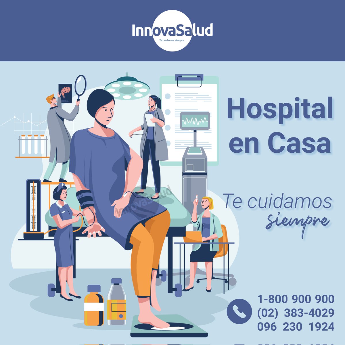 INNOVASALUDSA's tweet photo. Una atención integral en casa es posible, nuestro servicio especializado te ayudará a reintegrarte al calor de tu hogar, no pases más tiempo en el  hospital... REGRESA A CASA.

En Innova-Salud #TeCuidamosSiempre https://t.co/FdaWQfm5KJ