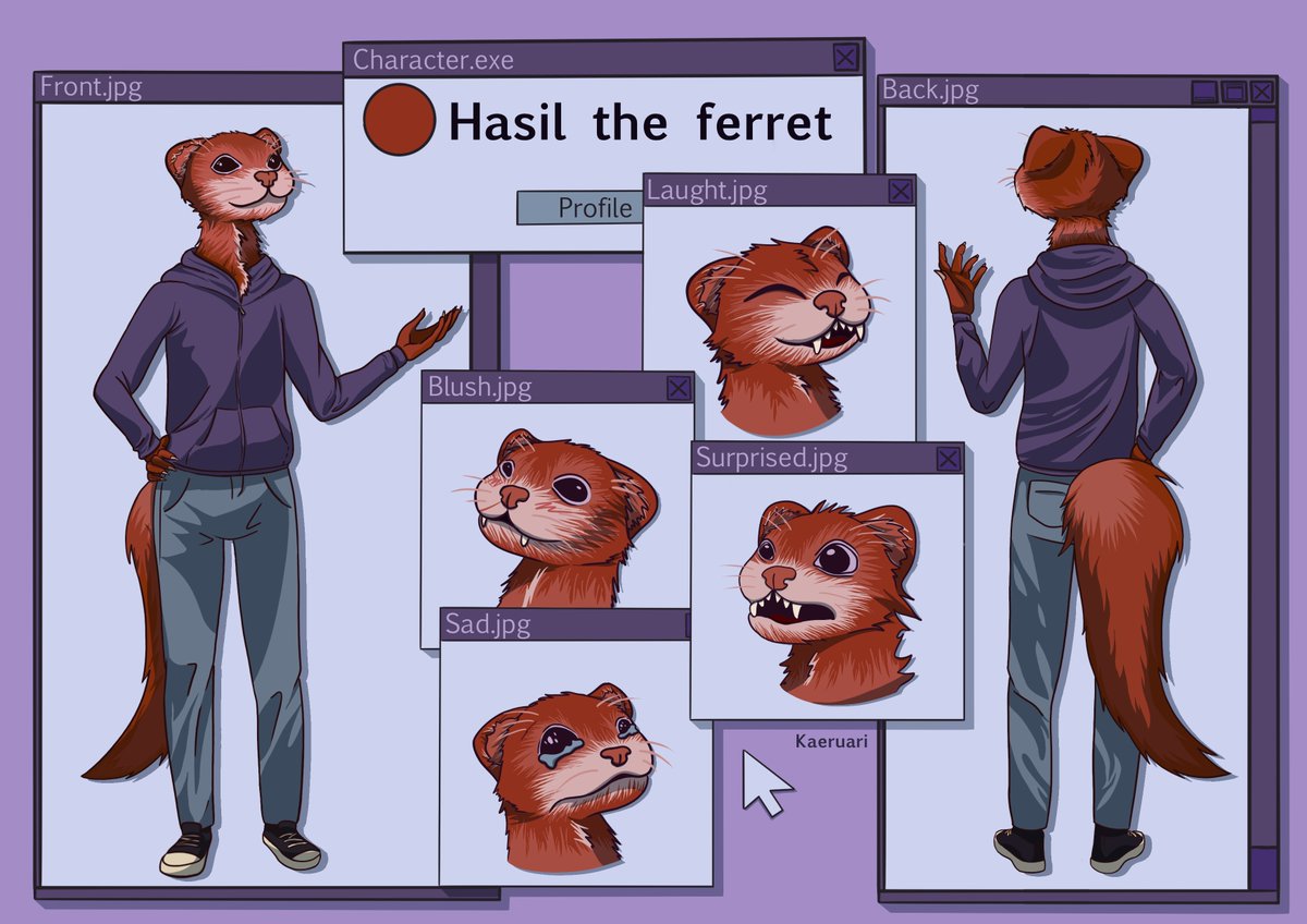kaeruari's tweet photo. Say hi to @Hasilthe42th's fursona! 
I really enjoyed giving a face to this good boi ヾ(｡^ω^｡)ノ 
You can meet them in Hasil's streams at https://t.co/uzqCRwL9wt https://t.co/GlJaoqMUje