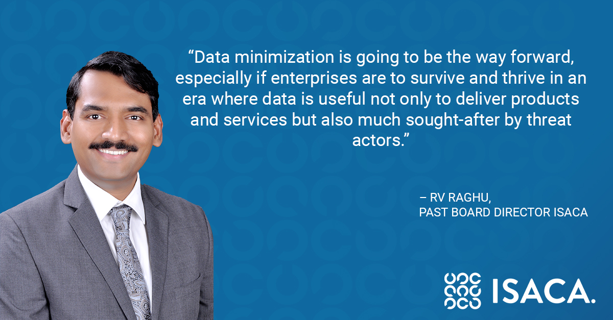 Attend #ISACACon Oceania 28-30 Sept for RV Raghu's session on “Data Minimization: An Approach to Data Governance” and many more! Register today.: bit.ly/3lpARyv