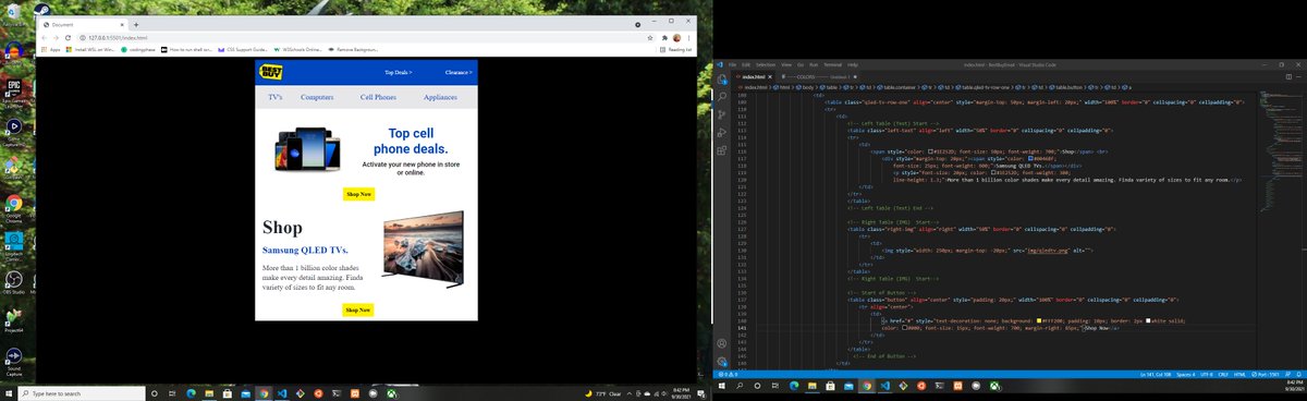 RGTechTweets's tweet image. Got the second part of the HTML Email project done. Pretty proud of myself #codingphase #thecodingway #html #css #htmlemail #emailmarketing