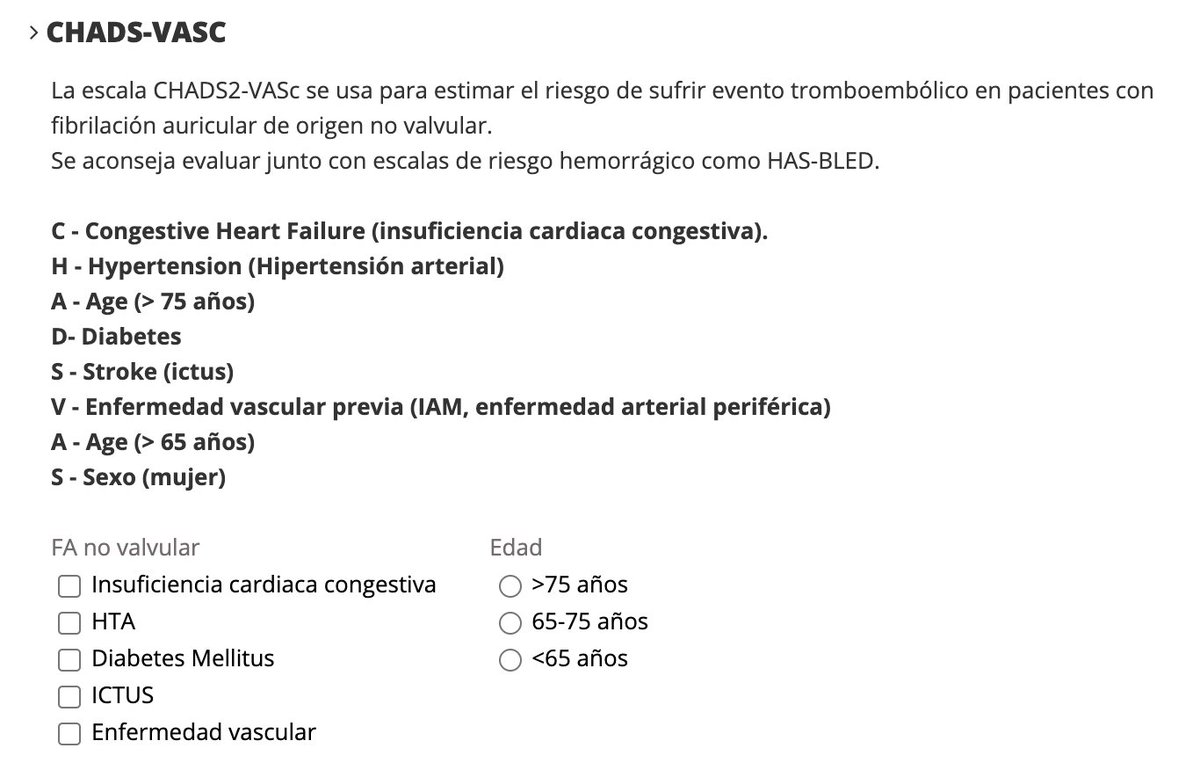 DirayAbierto's tweet photo. La #fibrilaciónauricular es la arritmia más frecuente en nuestro medio. Las nuevas guías se basan en el esquema CC to ABC. Para calcular el riesgo de ICTUS se aconseja usar la escala #CHADSVASC y #HASBLED. Ambas están disponibles en #Diraya https://t.co/u5DuCFCShS