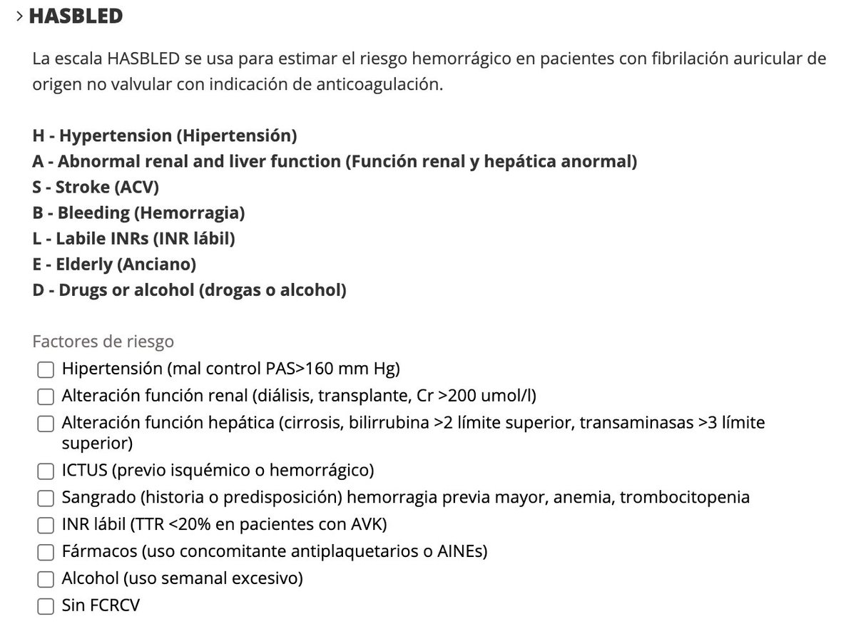 DirayAbierto's tweet photo. La #fibrilaciónauricular es la arritmia más frecuente en nuestro medio. Las nuevas guías se basan en el esquema CC to ABC. Para calcular el riesgo de ICTUS se aconseja usar la escala #CHADSVASC y #HASBLED. Ambas están disponibles en #Diraya https://t.co/u5DuCFCShS