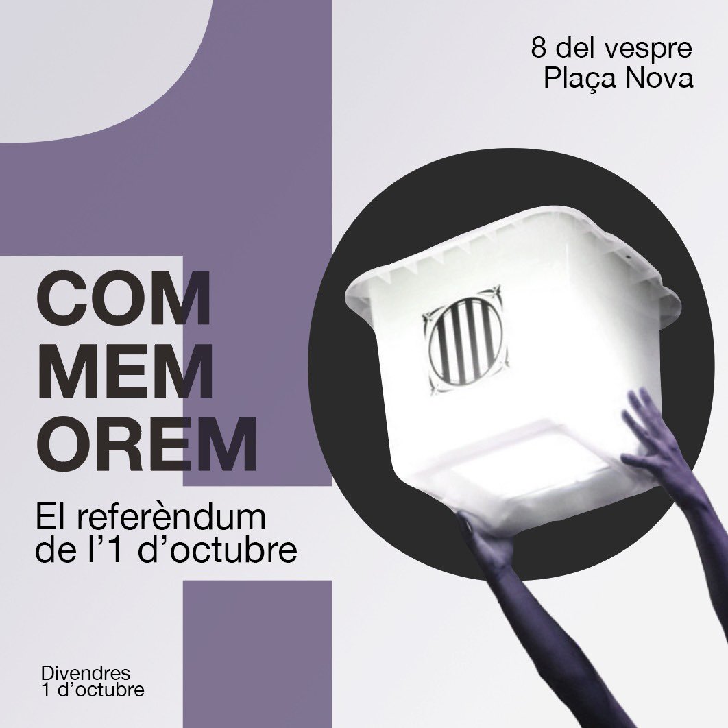 JxCatTorello's tweet photo. Avui, concentració en commemoració al #1OCT.
📍Plaça Nova
⏰ 20:00h 

#NiOblitNiPerdó https://t.co/7uzSrW0lMK