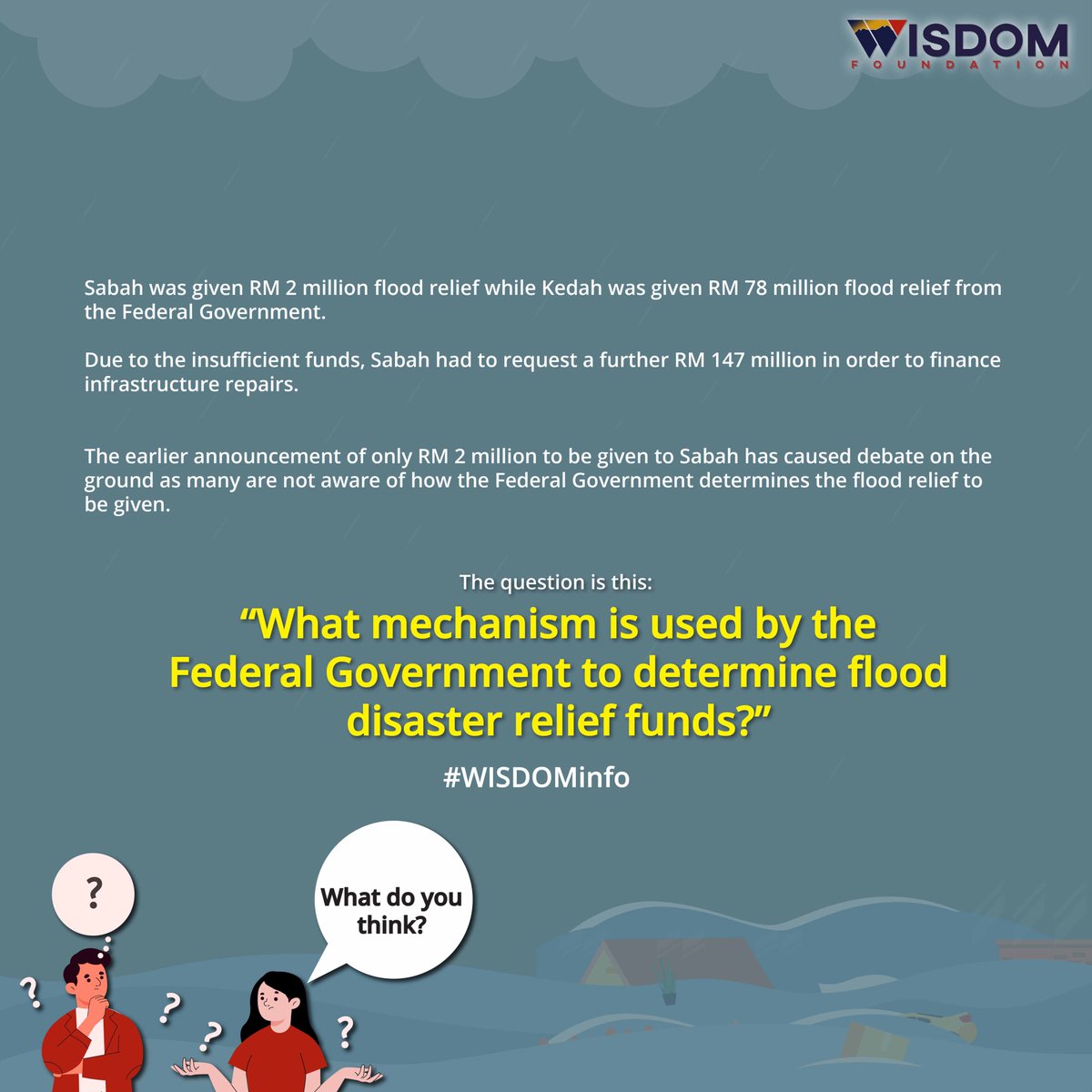myWISDOMF's tweet photo. "How does the Federal Government determine how much aid to give to flood victims?" 🤔🤔
What do you think about this matter? 🤷🏻‍♀️🤷🏻‍♂️

#WISDOMinfo  #myWISDOMf #WISDOMfoundatio https://t.co/HYWPOzPagP