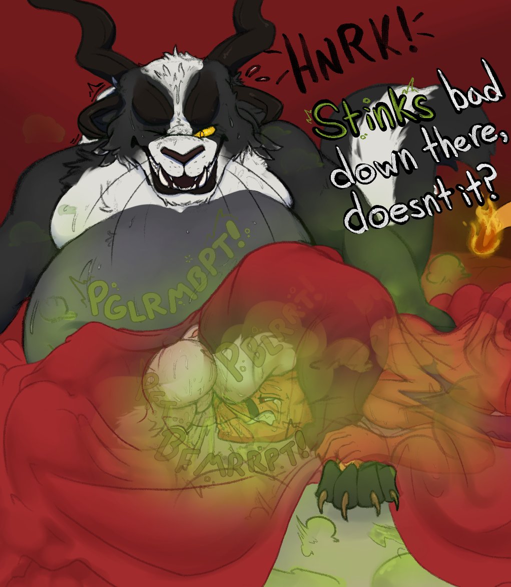 Dinosuarfeet09's tweet photo. Was supposed to be a relaxing night, but soon learned the Charr had other plans once he found his new cushion. Pinned under his weight and shoved against his hole, forced to take burst after burst of his gas. It's going to be a long night for this Zard~

🎨 @AustrumAustrum https://t.co/RJKFxZy9E6