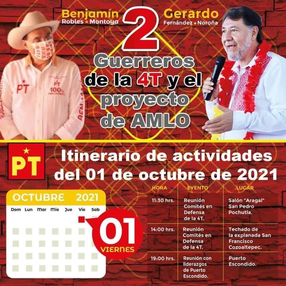 fer_lorenzoe's tweet photo. Compañeros y compañeras de la Costa, comparto con ustedes el itinerario que estaremos llevando a cabo el @PT_Oaxaca con los compañeros diputados #Guerrerosdela4T, @fernandeznorona y @BenjaminRoblesM
Toda la info 👇🏾
#CienPorCientoObradorista
#AMLO
https://t.co/EMlPKYSvf1 https://t.co/JIh3yxeqWM