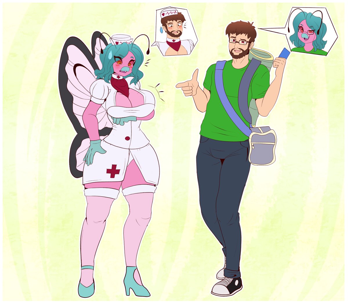 korick17's tweet photo. francine the butterfly tired of her job finds out that dylan is going on vacation so she decides to make a swap before he leaves x3
@SharkKingDylan 
#BodySwap #tfeveryday #TFTuesday #furry #Possession https://t.co/pLoCbkjqHc