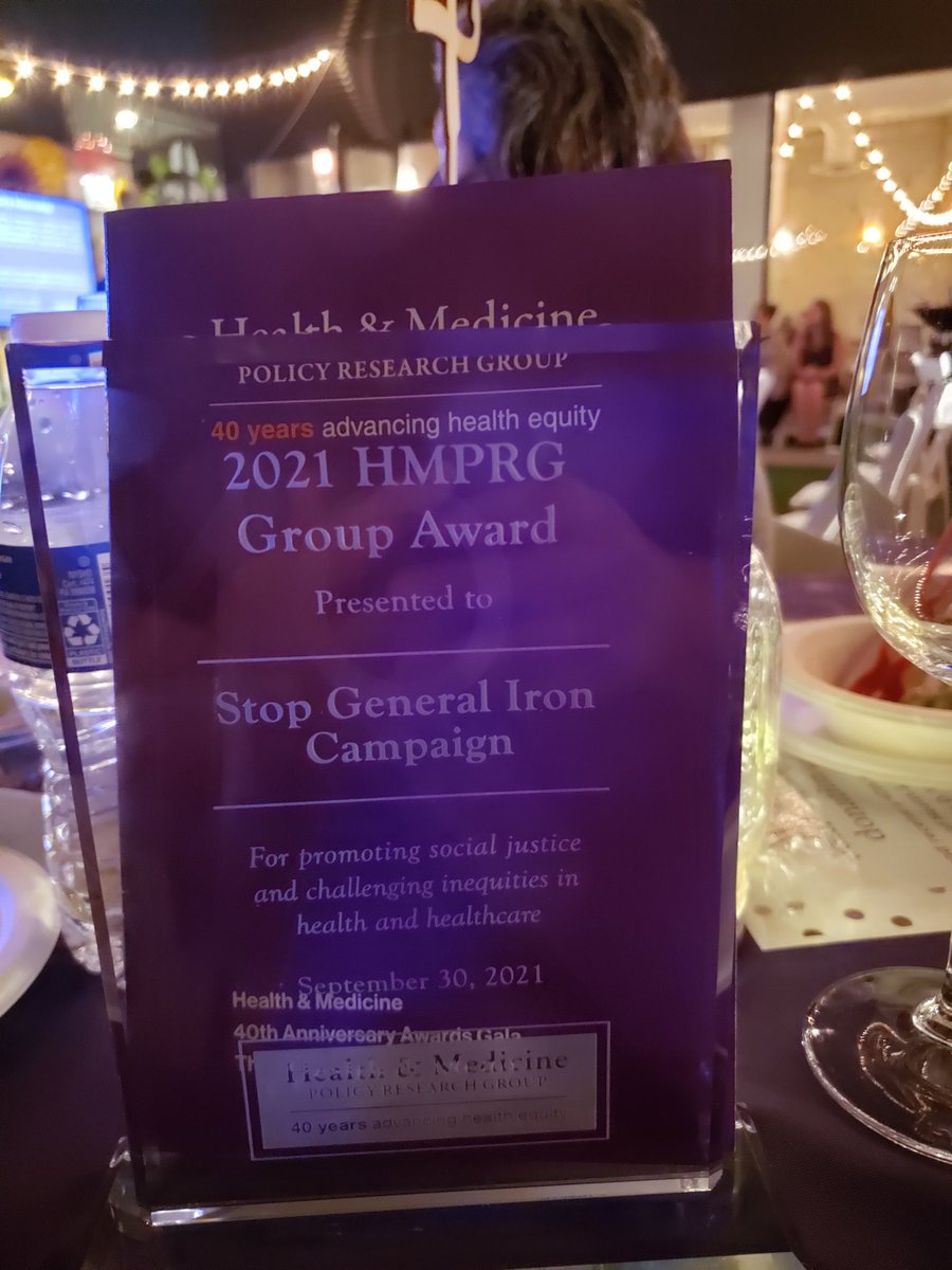 sparkymarcie's tweet photo. Thank you @hmprg for the award and for advocating for us to #stopgeneraliron. #hmprgawards https://t.co/w9Eqtd7oP6