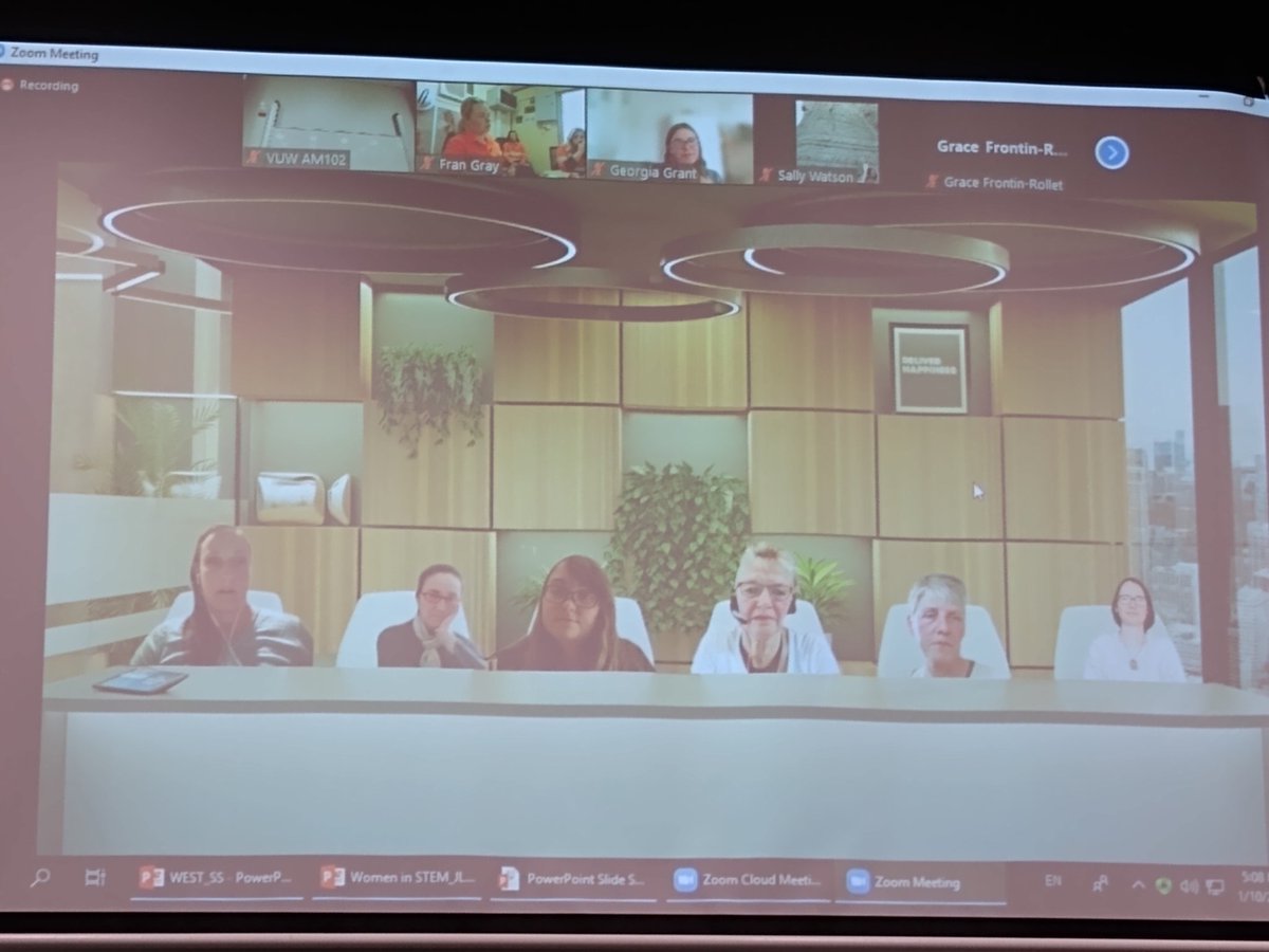 JenniLHopkins's tweet photo. @PaleoEQ_Rookie has organised a stella seminar for #WomeninGeoscience. Fascinating discussion on journeys, hurdles, measuring success, metal health and wellbeing, and promoting a good work life balance...to name just a few topics covered. https://t.co/GxcHyImTUG