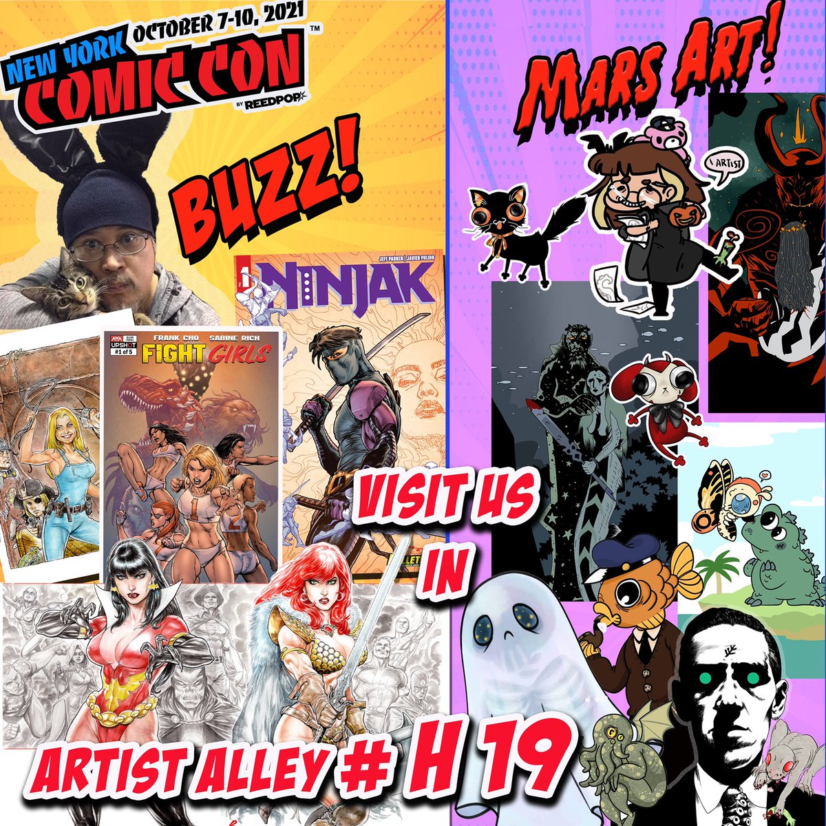 justbuzz's tweet image. Come and visit me and Mars at #Newyorkcomiccon #NYCC