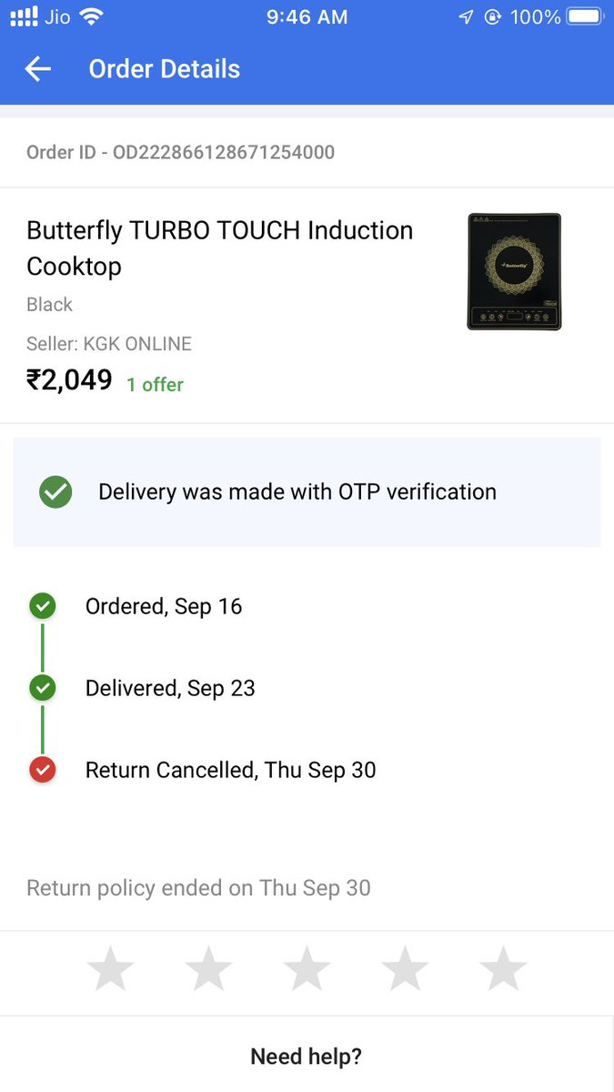 TheMightyDeep's tweet photo. @flipkartsupport The return was already approved. But on the day of return your pick guy didn’t come to collect or either check the product. And the pick up was rejected without product checking. https://t.co/TnZp59YMzy